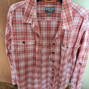 Ariat Women's Coral Plaid Button Down Shirt
